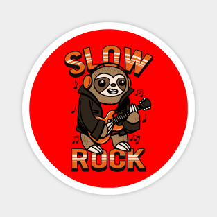 Funny Cute Kawaii Sloth Rocker Playing Guitar Slow Rock Cartoon Magnet